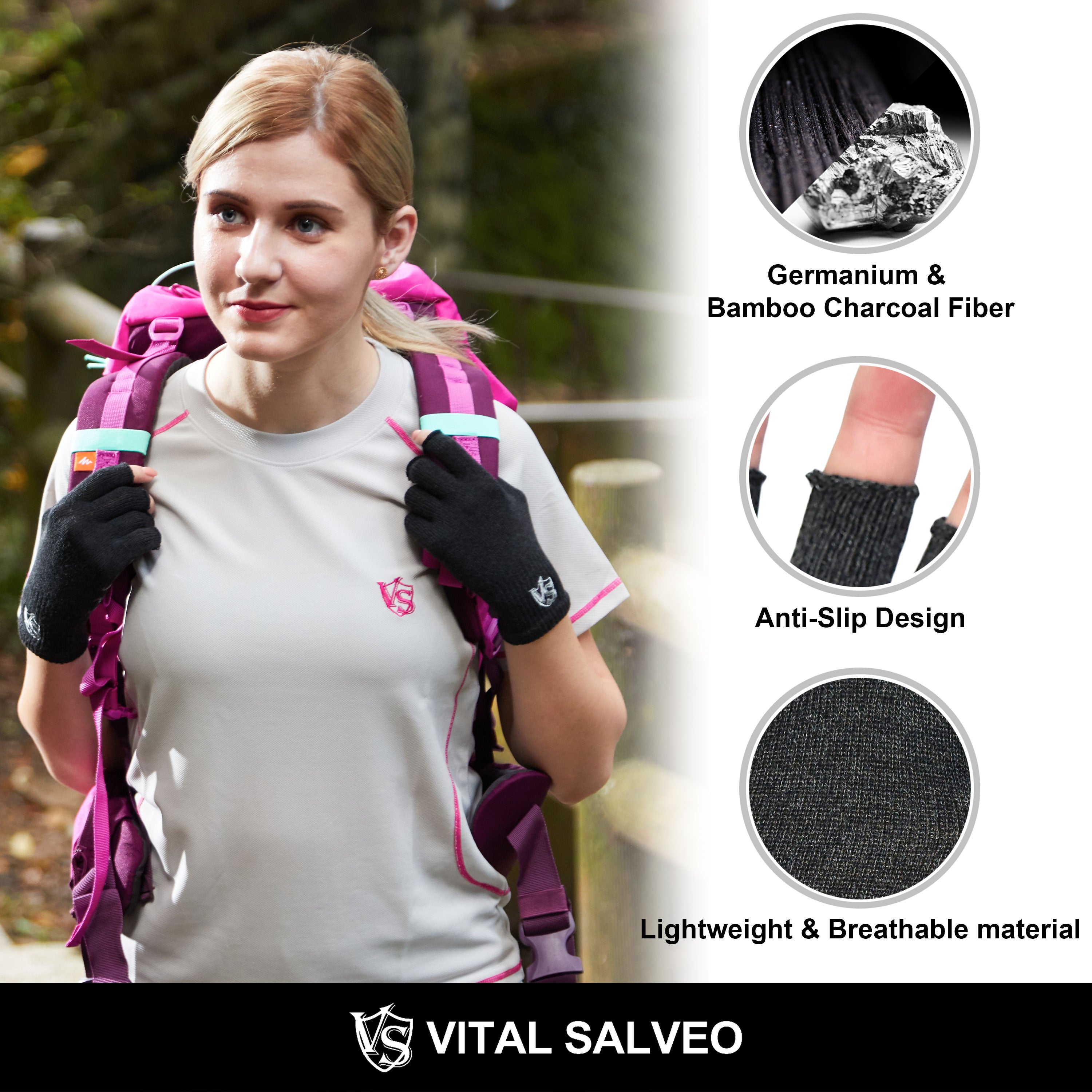 Accessories-Fingerless Recovery Gloves - Vital Salveo