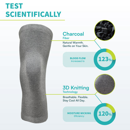 3D Knit Charcoal Knee Sleeves (1 Pair) - Vital Salveo