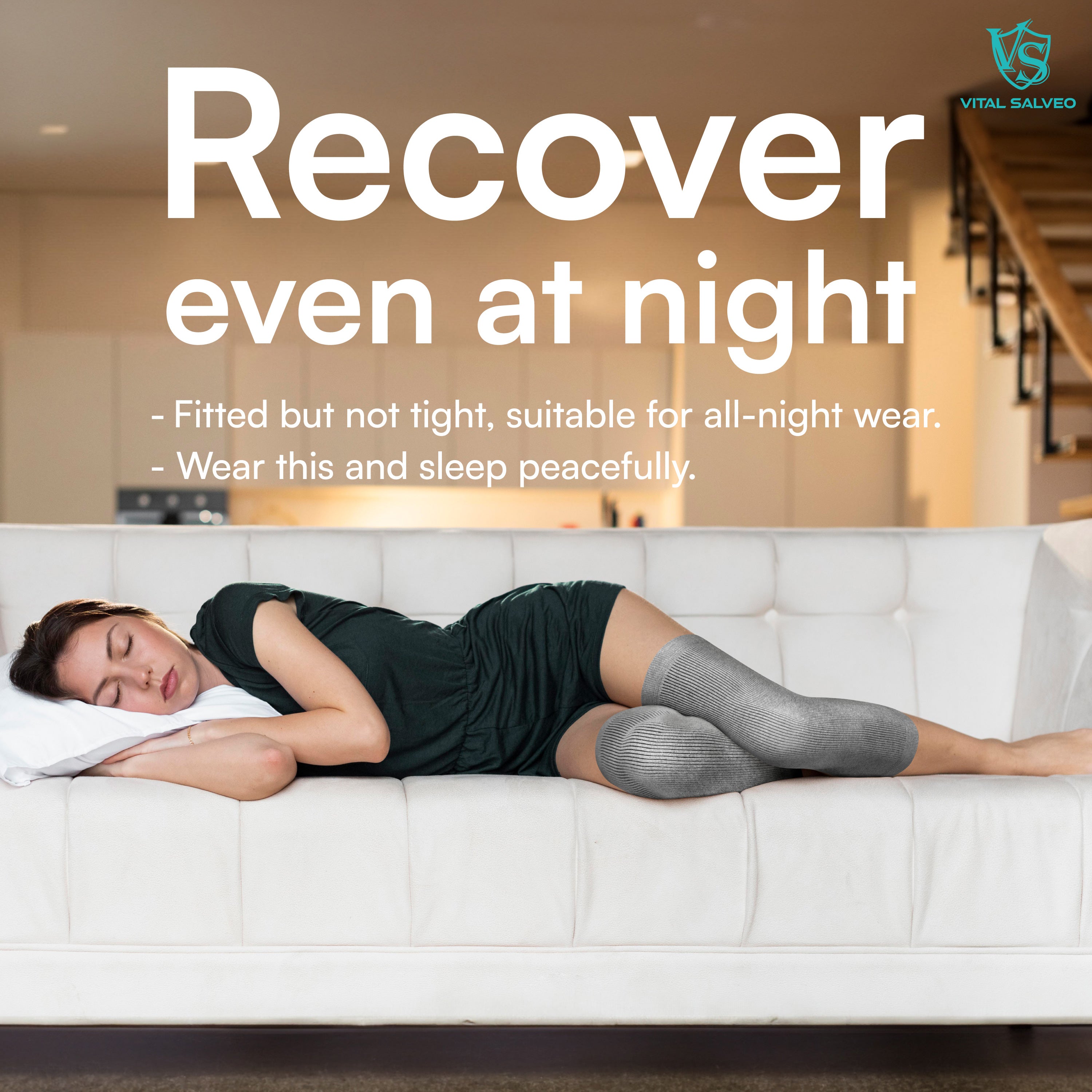 3D Knit Charcoal Knee Sleeves (Pair) - Vital Salveo