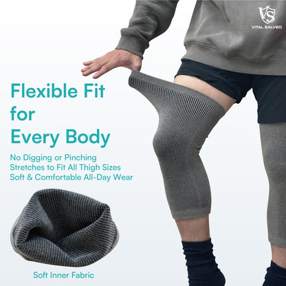 3D Knit Charcoal Knee Sleeves (1 Pair) - Vital Salveo