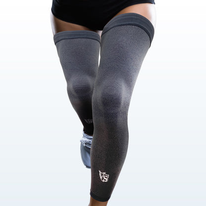 Recovery Compression Full Leg Sleeve 1 Pair (Dark Grey) - Vital Salveo