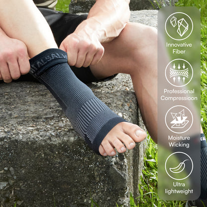 Compression Ultra Light Ankle Support Foot Sleeves (Pair) - Vital Salveo