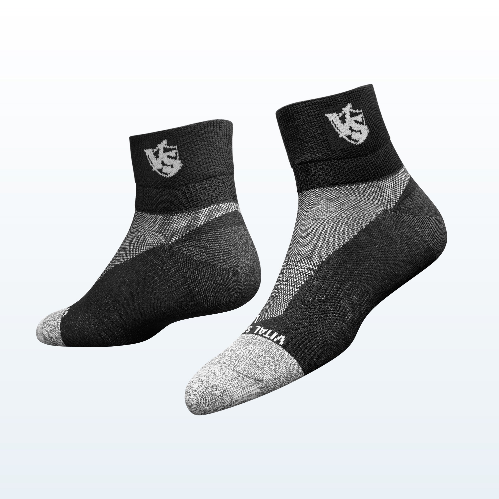 Thin Athletic Crew Socks (Black) (3 Pairs) - Vital Salveo