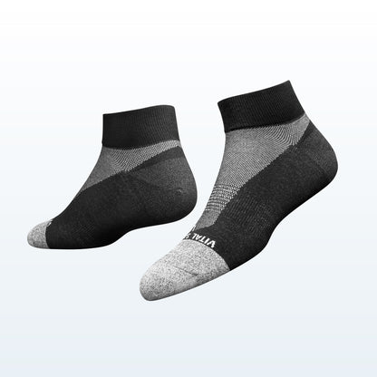 Thin Athletic Ankle Socks (Black) (3 Pairs) - Vital Salveo