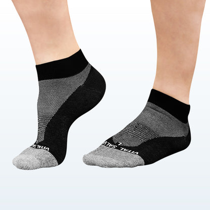 Thin Athletic Ankle Socks (Black) (3 Pairs) - Vital Salveo