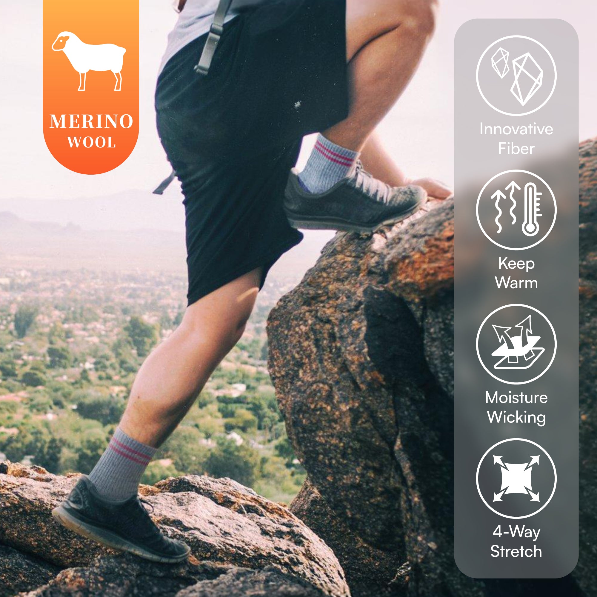 Unisex Merino Wool Hiking Socks - Vital Salveo